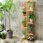 OEM Plant Stand 5-Tier Bamboo Indoor Outdoor Natural 40x20.2x102cm