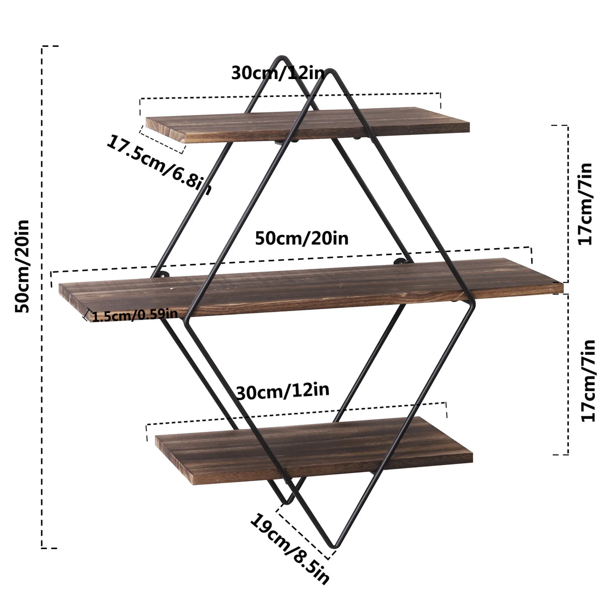 OEM Decorative Wooden Display Shelf Wall Mounted Floating Brown