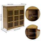OEM Shoe Cabinet 4-Tier Bamboo Storage 3 Doors Brown Wood