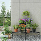 OEM Plant Stand 3-Tier Quarter Round Metal Corner Shelf