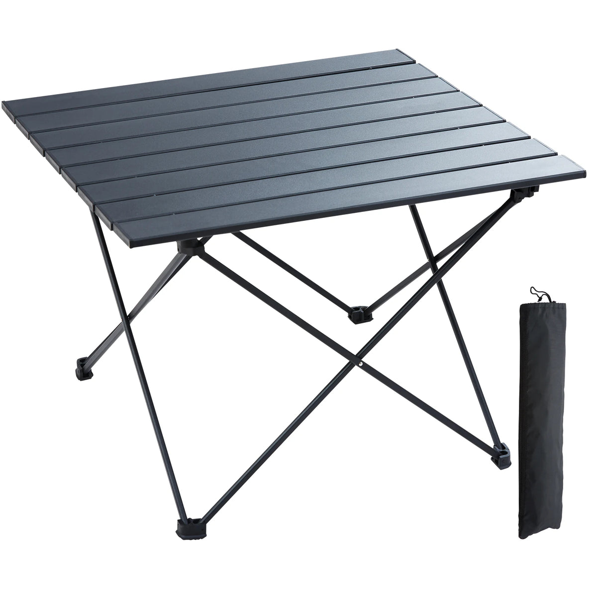 OEM Folding Camping Table Aluminium Portable Black 66lb 56.5x46x40.5cm