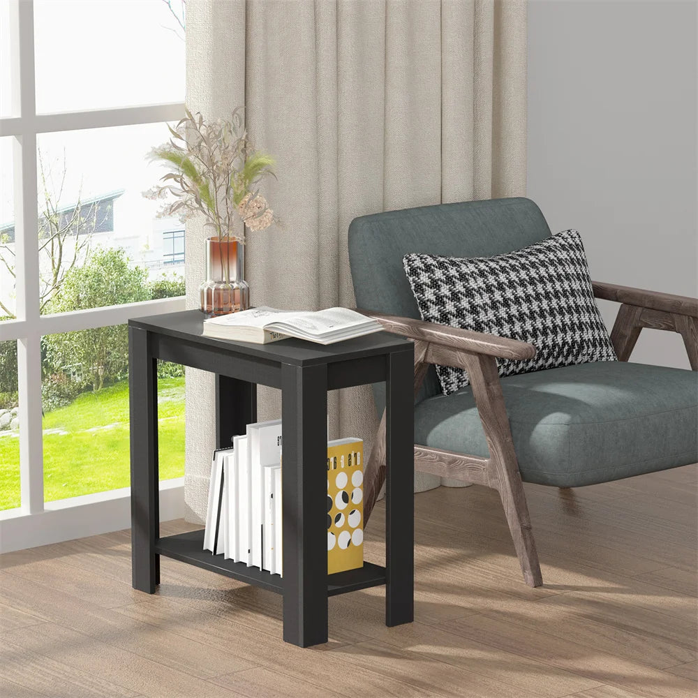 OEM End Table 2-Tier Storage Shelf Black