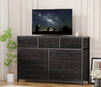 10-Drawer Storage Dresser - MDF - Black