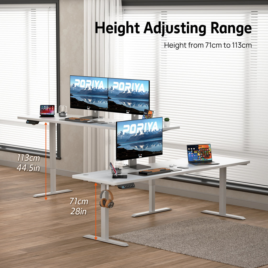 OEM Standing Desk Electric Height Adjustable White 170CM
