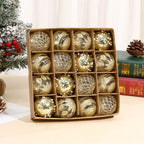 OEM Christmas Ball Ornaments Glitter Electroplated Plastic Xmas Tree Hanging Baubles Gold 6cm 16 Pack