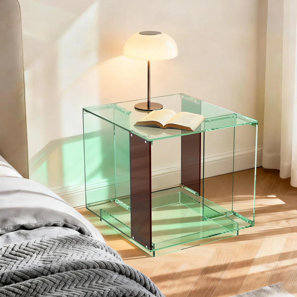 OEM Record Player Table 2-Tier Acrylic Open Storage Shelf