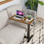 OEM Bedside Table Adjustable Height Wheels Black/Walnut