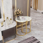 OEM Side Tables Round Design White/Gold