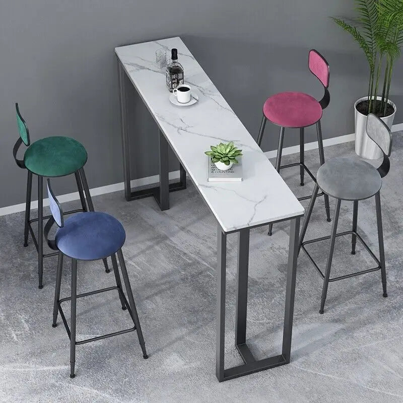 OEM Console Table Sintered Stone Top Metal Frame Black/White