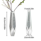 OEM Floor Vase Crushed Diamond Mirrored Design White Large