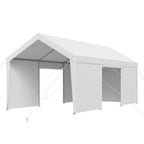OEM Portable Carport Canopy Removable Sidewalls Zipper Door White 12x20ft