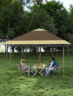 OEM Outdoor Pop Up Gazebo Canopy Tent Adjustable Height Waterproof Khaki 12x12ft