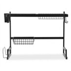 OEM 2-Tier Over Sink Dish Drying Rack Carbon Steel Black 65x33.5x52cm