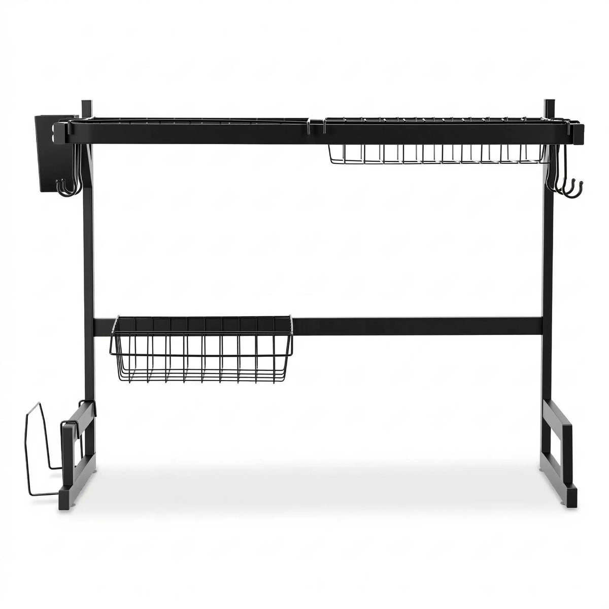 OEM 2-Tier Over Sink Dish Drying Rack Carbon Steel Black 65x33.5x52cm