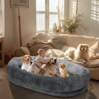 OEM Dog Bed Giant Beanbag Washable Fur Cover Blanket Gray Large