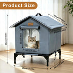 OEM Insulated Outdoor Cat Shelter Waterproof Oxford Fabric Dark Grey 45x42x55cm