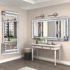 OEM Wall Mirror Crushed Diamond Silver