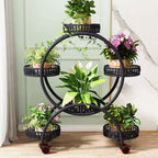 OEM Plant Stand Balcony Wheels Black 72.5x32.5x78.5CM