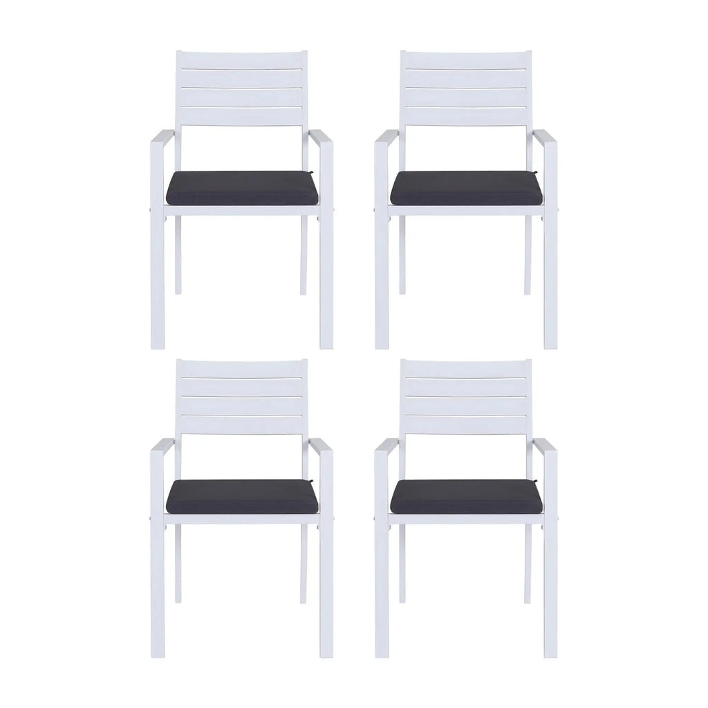OEM Outdoor Dining Chairs Stackable Aluminium White 49x48x82.5cm
