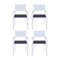 OEM Outdoor Dining Chairs Stackable Aluminium White 49x48x82.5cm