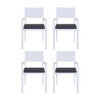 OEM Outdoor Dining Chairs Stackable Aluminium White 49x48x82.5cm