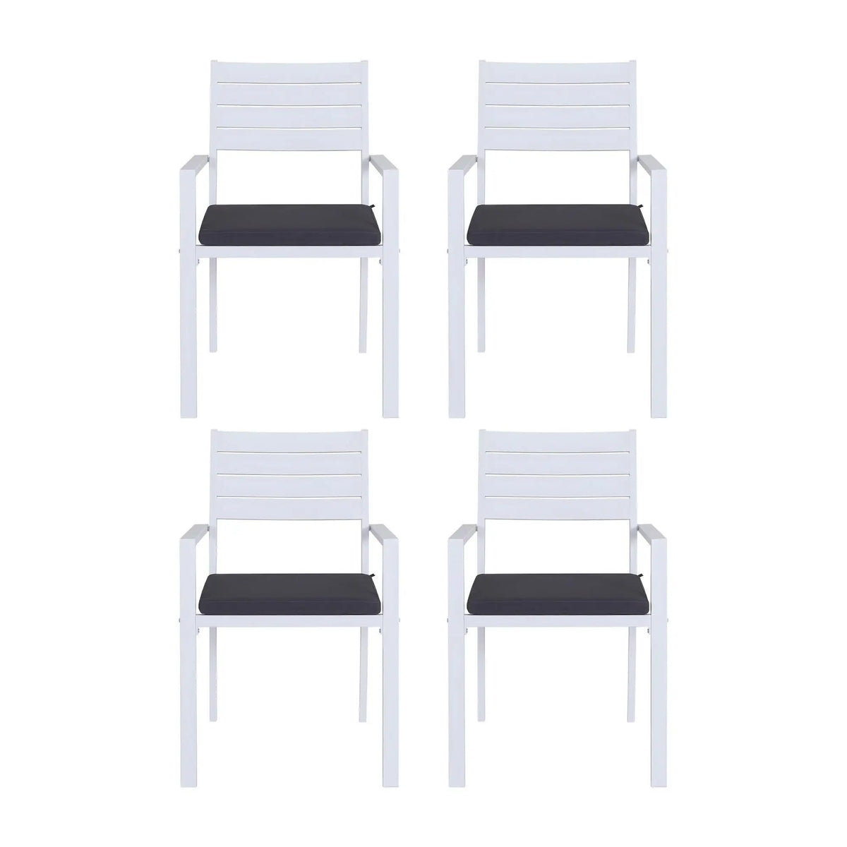 OEM Outdoor Dining Chairs Stackable Aluminium White 49x48x82.5cm