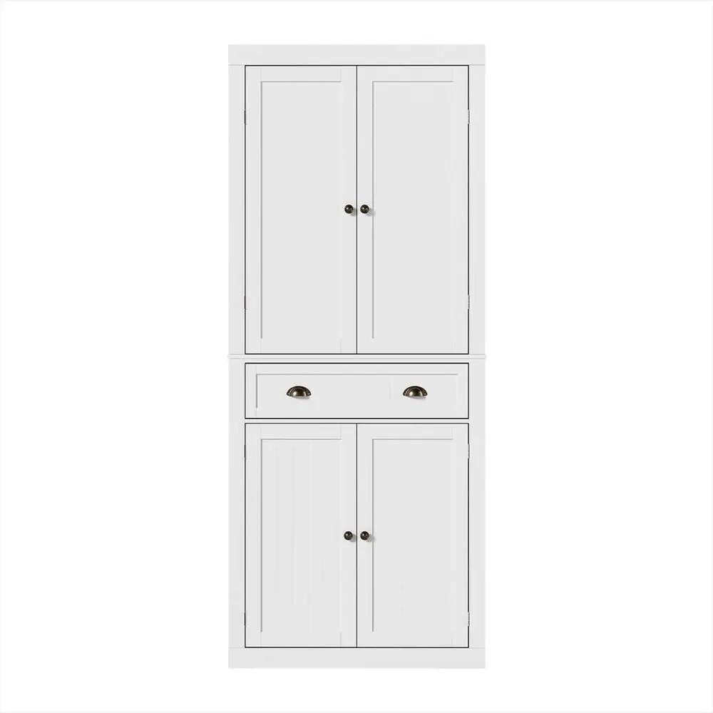 OEM Buffet Sideboard Storage Cabinet 6-Tier with Drawer White 76.5x41x184cm