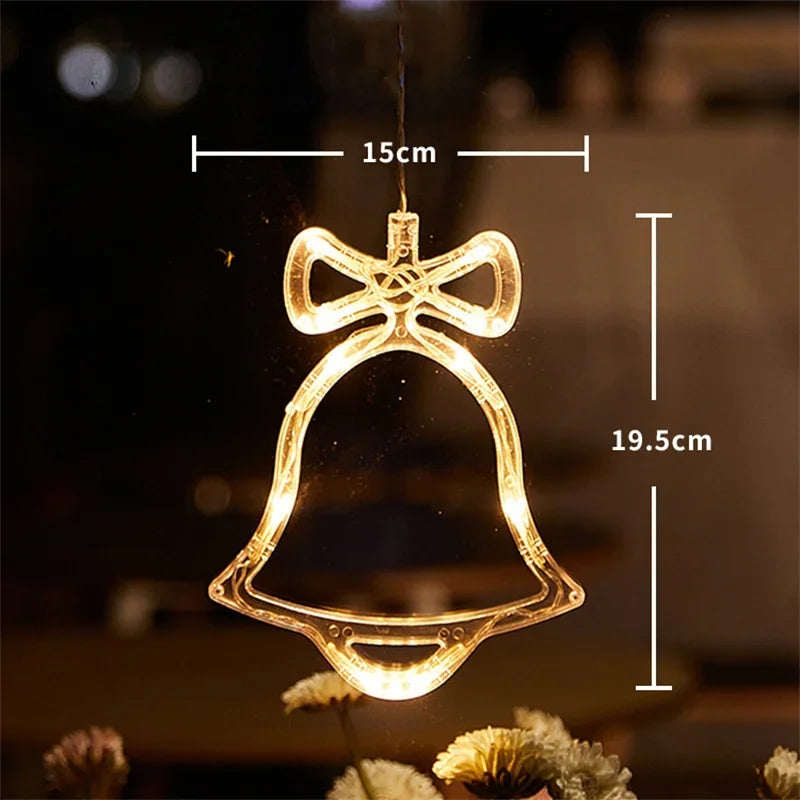 OEM Christmas LED Window Hanging Light Christmas Bell Warm White