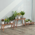 OEM Plant Display Rack 3-Tier Stepped Corner Dark Brown