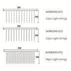 OEM Curtain Fairy String Lights DC 5V Gold 3x3m