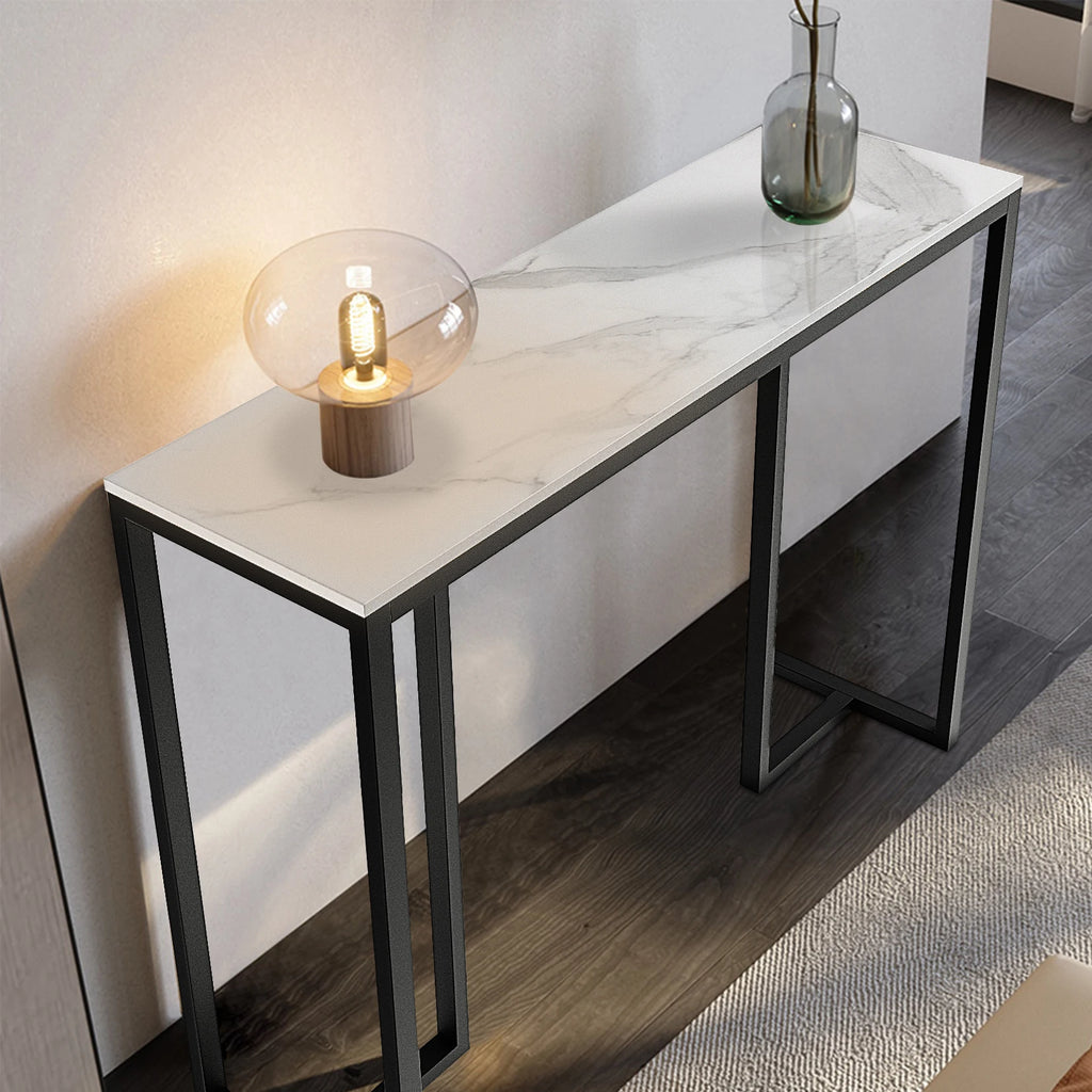 OEM Console Table Marble Accent White Marble 100x30x78.5CM