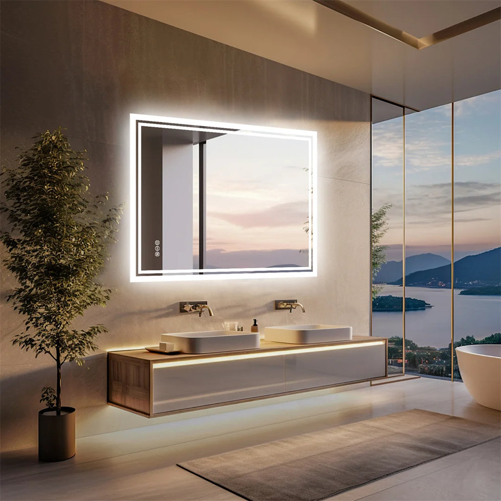 OEM Bathroom Mirror Rectangular LED White