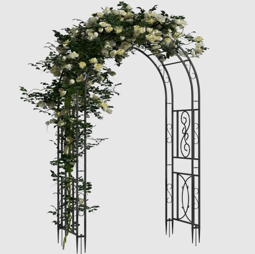 OEM Garden Arch Trellis Heavy Duty Metal Frame Black