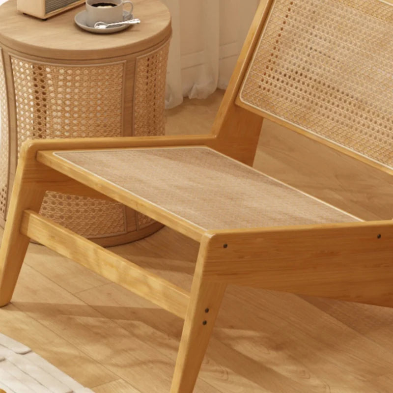 Lounge Armchair with Backrest - Light Oak