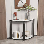 OEM Console Table Half Moon Sintered Stone Top White