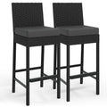 Patio Barstools Set of 2 - Armless - Black/Grey