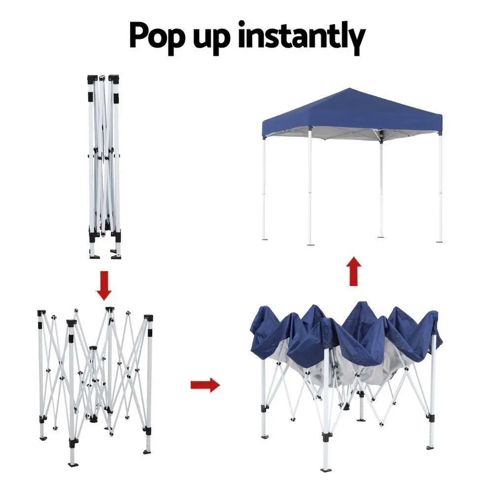 OEM Pop Up Gazebo Adjustable Outdoor Canopy Blue 2x2m