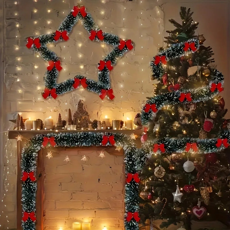 OEM Christmas Bow Decorations Red 12 Pack 5.5cm