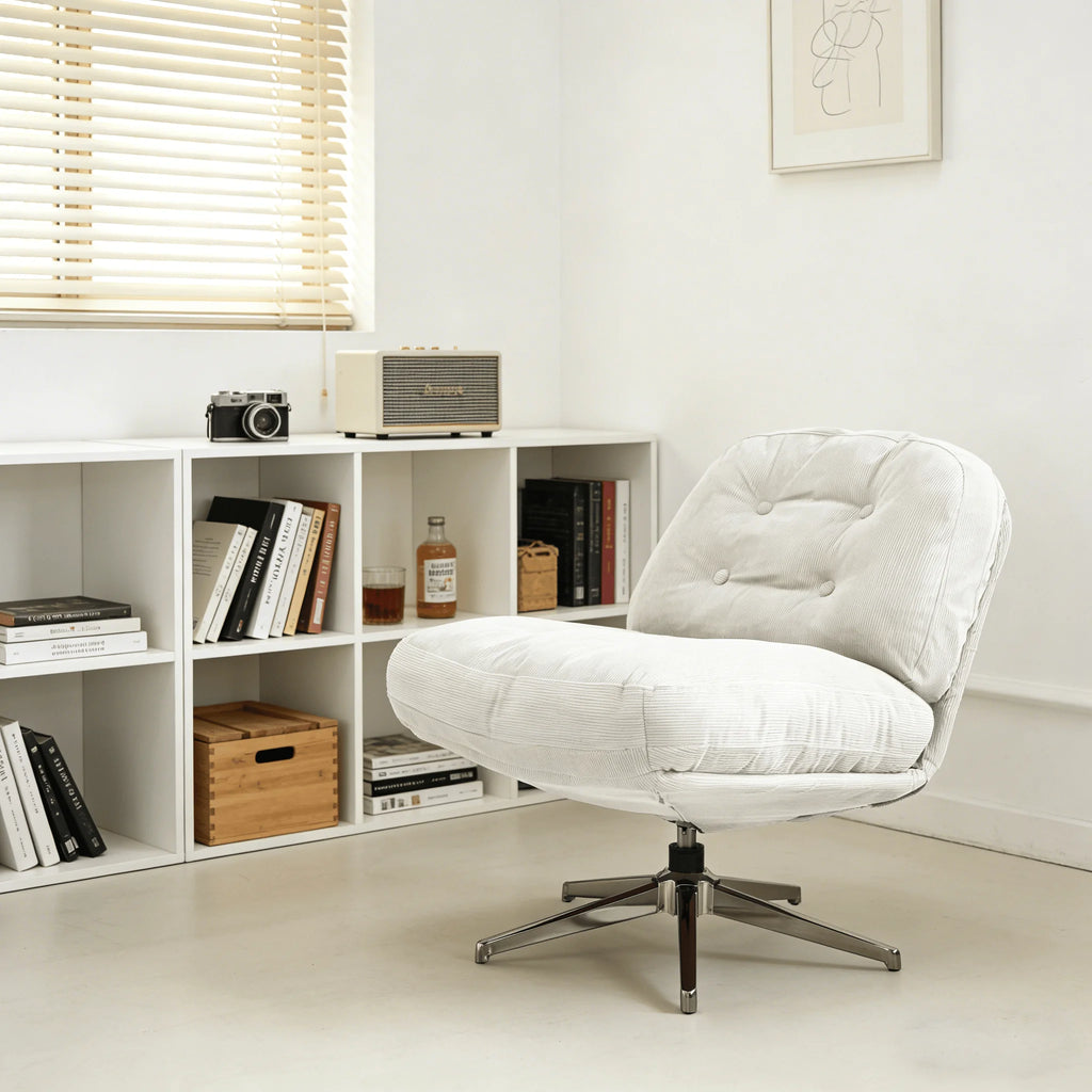 OEM Swivel Chair Modern Minimalist Leisure Seating Rice White