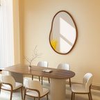 OEM Wall Mirror Asymmetrical Wood Frame Mid Century