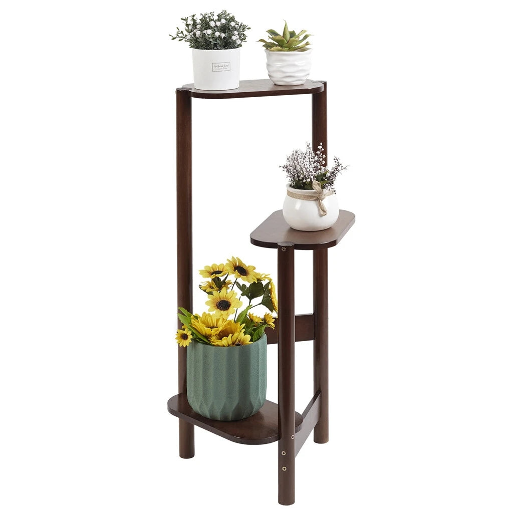 OEM Plant Stand 3-Tier Bamboo Corner Shelf Natural