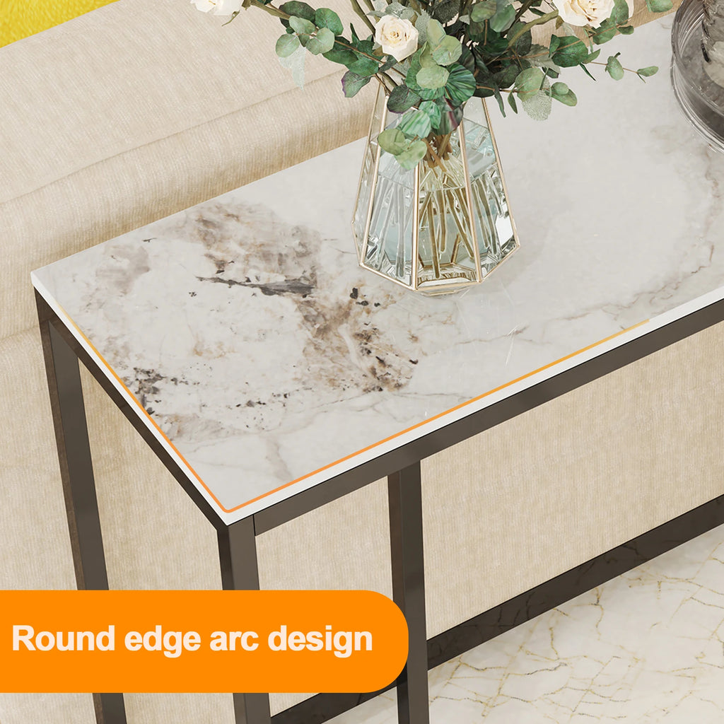 OEM Console Table Marble Accent White Marble 100x30x78.5CM