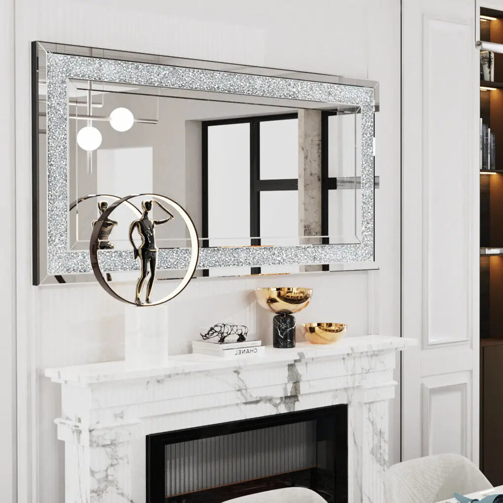 OEM Wall Mirror Crushed Diamond Silver