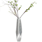 OEM Floor Vase Crushed Diamond Mirrored Design White Large