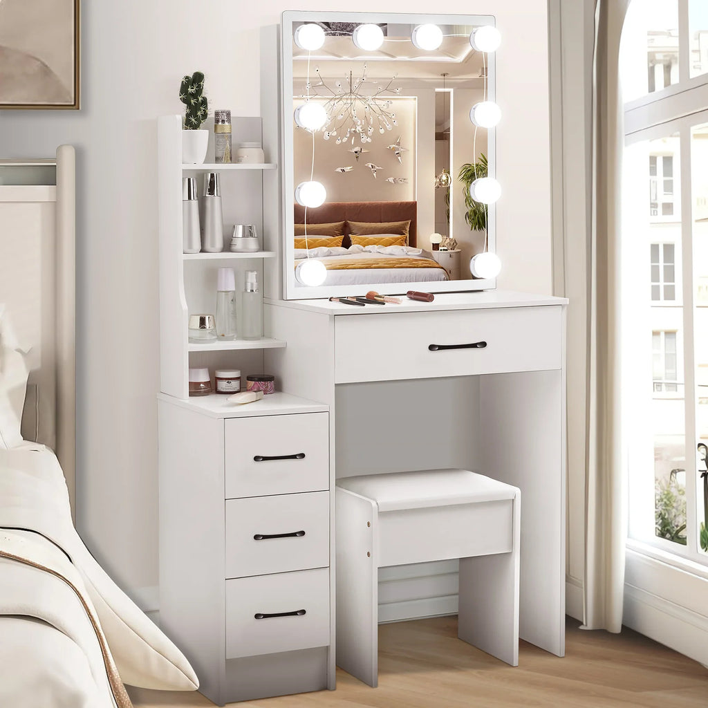 OEM Vanity Dressing Table 3-Colour LED Mirror White