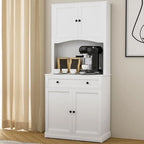 OEM Buffet Sideboard Hutch Storage Cabinet White 80x40x180cm