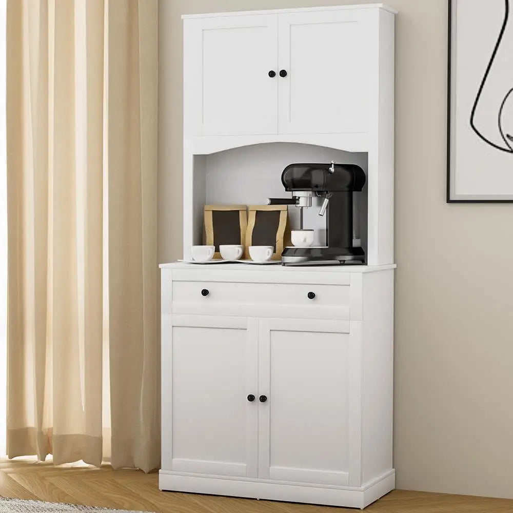 OEM Buffet Sideboard Hutch Storage Cabinet White 80x40x180cm