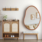 OEM Wall Mirror Asymmetrical Wood Frame Mid Century