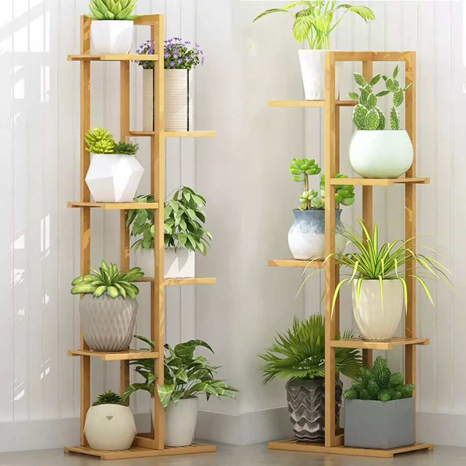 OEM Plant Stand Corner Display Rack Natural Wood