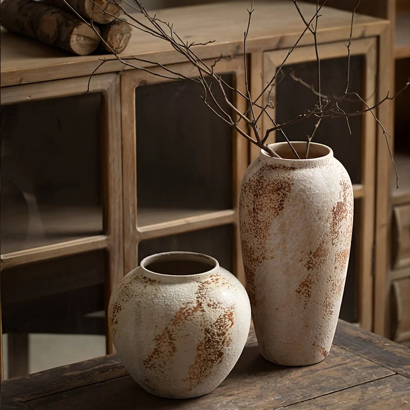 OEM Decorative Vase Speckled Ceramic Design Beige Small